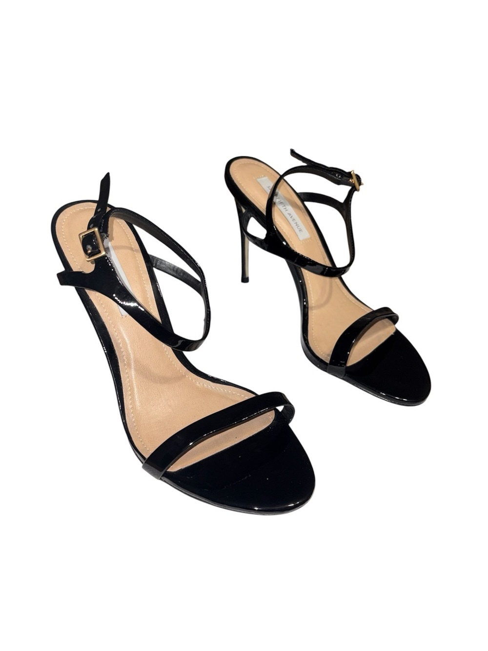Saks Fifth Avenue Black Patent Stiletto Heels Sleek Coquette Women’s Size 7M - Picture 2 of 10